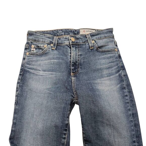 AG Mari Jeans Women's 25 Blue Denim High Rise Slim Straight Leg Zip‎ Fly - Picture 3 of 7